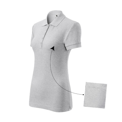 Polo femme Cotton 213 - gris chiné clair