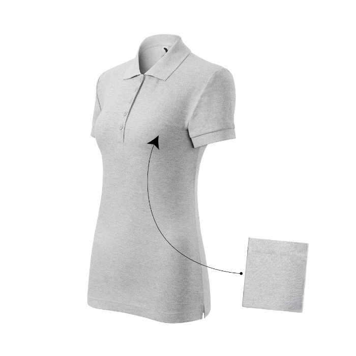 Polo femme Cotton 213 - gris chiné clair