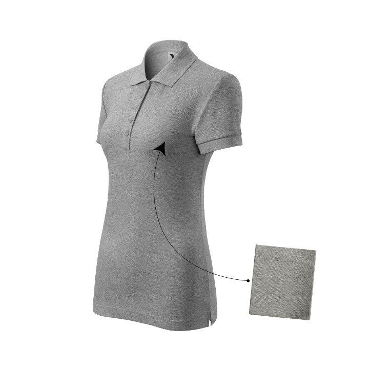 Polo femme Cotton 213 - gris chiné foncé