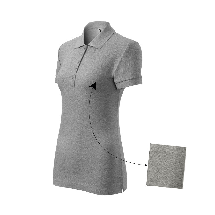 Polo femme Cotton 213 - gris chiné foncé