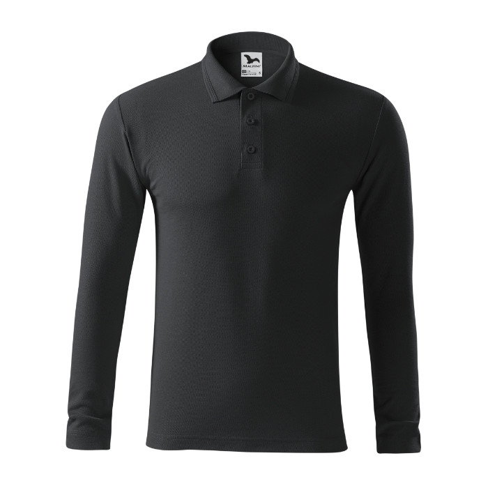 Polo homme Pique Polo LS 221 - ebony gray