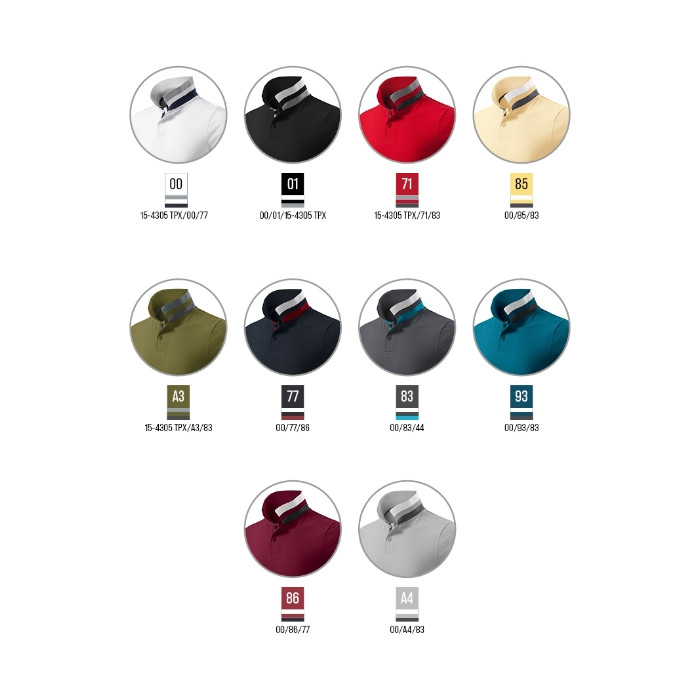 Polo homme Collar Up 256 - light anthracite