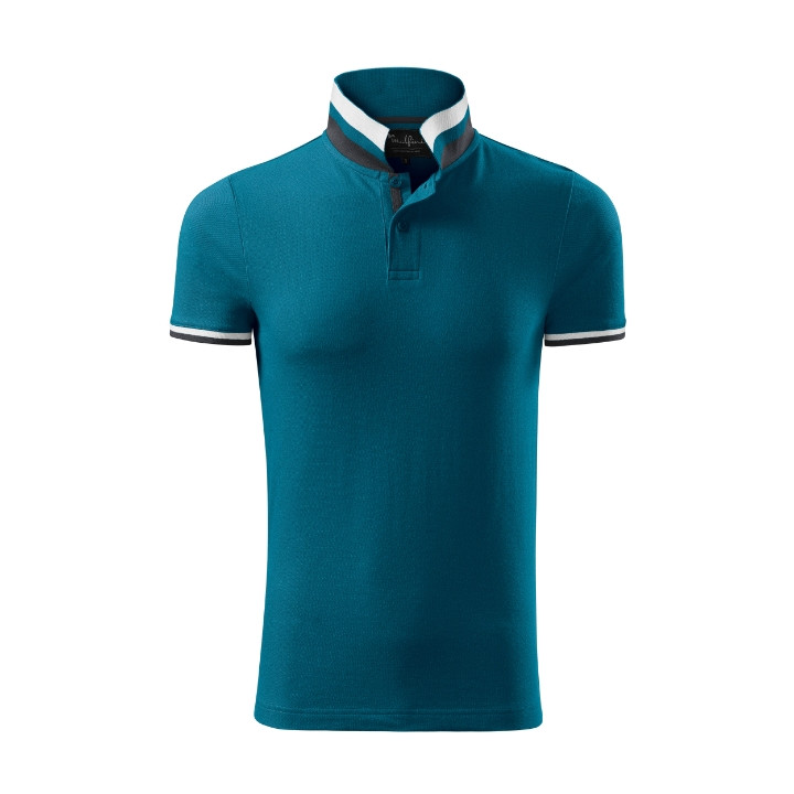 Polo homme Collar Up 256 - bleu pétrole
