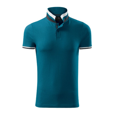 Polo homme Collar Up 256 - bleu pétrole