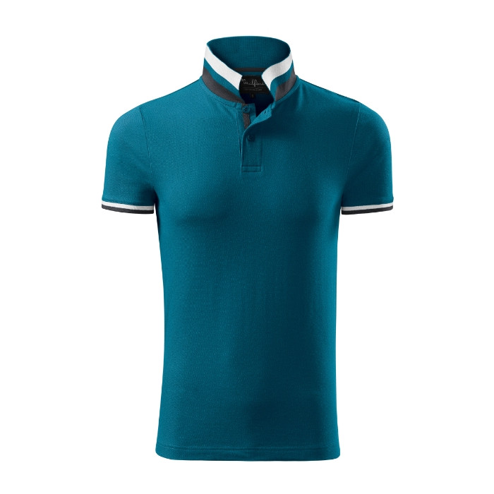 Polo homme Collar Up 256 - bleu pétrole