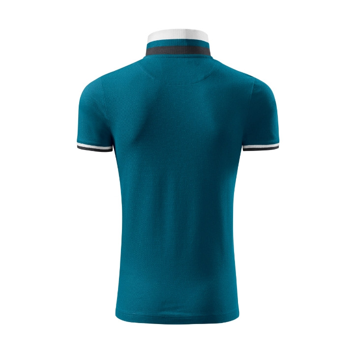 Polo homme Collar Up 256 - bleu pétrole