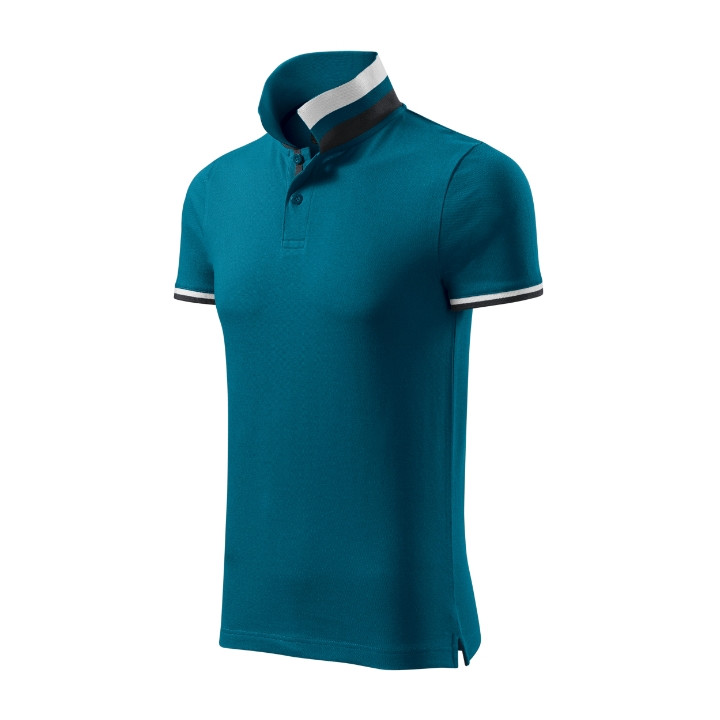 Polo homme Collar Up 256 - bleu pétrole