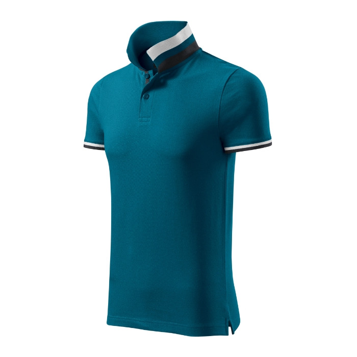 Polo homme Collar Up 256 - bleu pétrole