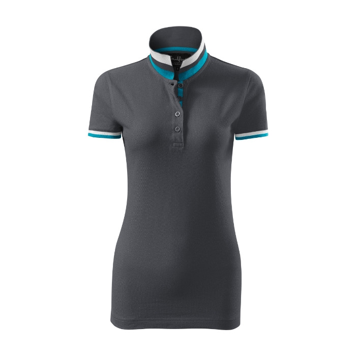 Polo femme Collar Up 257 - light anthracite