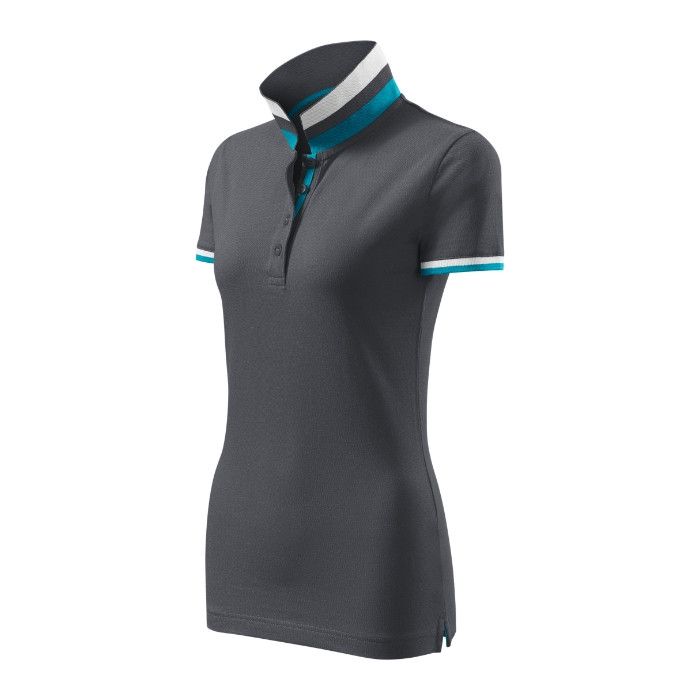 Polo femme Collar Up 257 - light anthracite