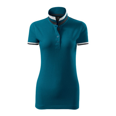 Polo femme Collar Up 257 - bleu pétrole