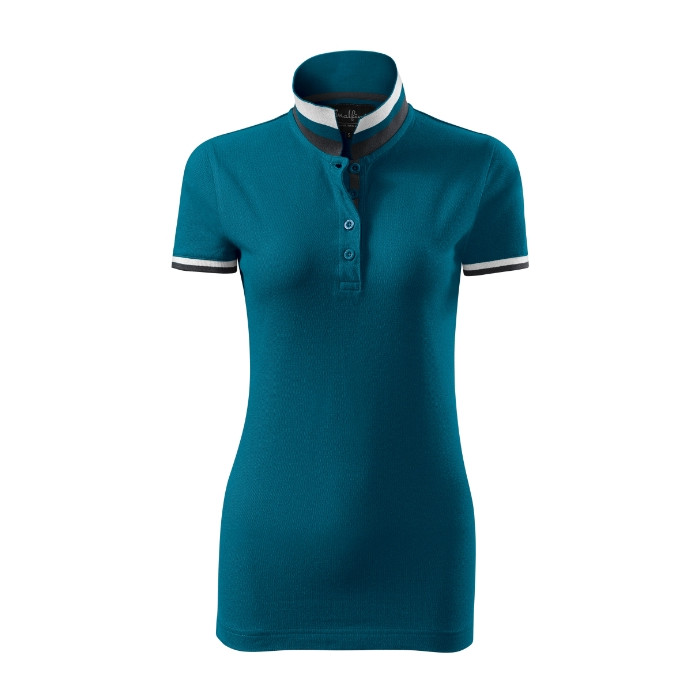 Polo femme Collar Up 257 - bleu pétrole