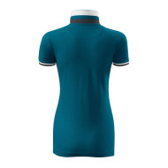 Polo femme Collar Up 257 - bleu pétrole