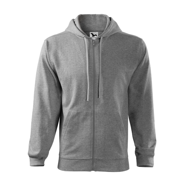 Sweatshirt homme Trendy Zipper 410 - gris chiné foncé