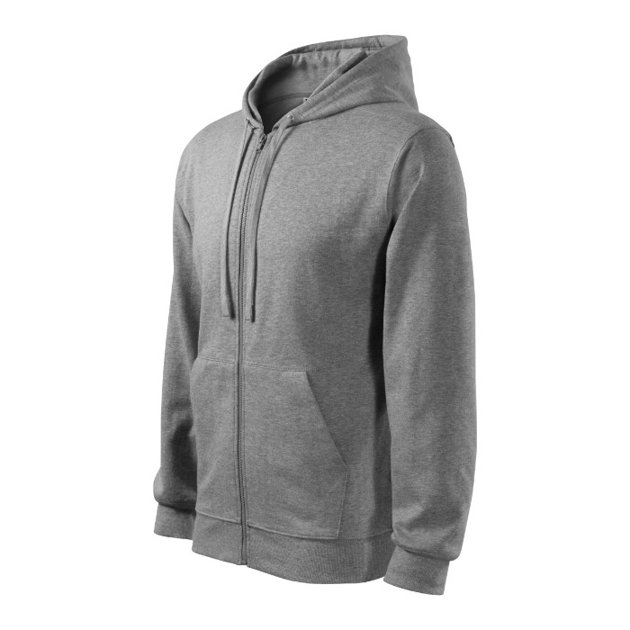 Sweatshirt homme Trendy Zipper 410 - gris chiné foncé