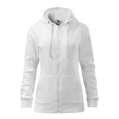 Sweatshirt femme Trendy Zipper 411 - blanc