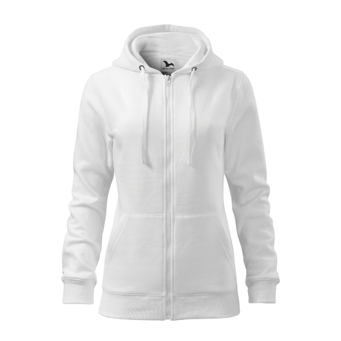 Sweatshirt femme Trendy Zipper 411 - blanc
