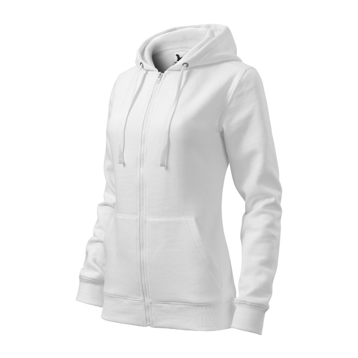 Sweatshirt femme Trendy Zipper 411 - blanc