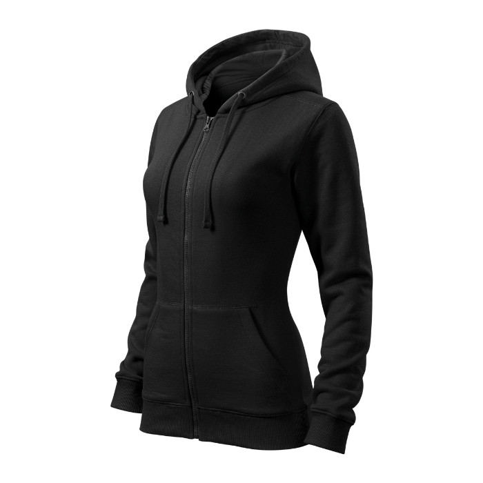 Sweatshirt femme Trendy Zipper 411 - noir