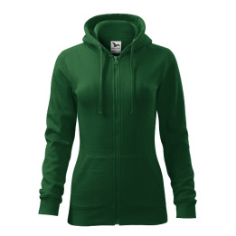 Sweatshirt femme Trendy Zipper 411 - vert bouteille