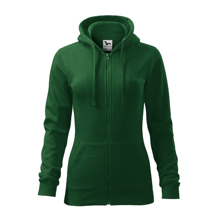 Sweatshirt femme Trendy Zipper 411 - vert bouteille