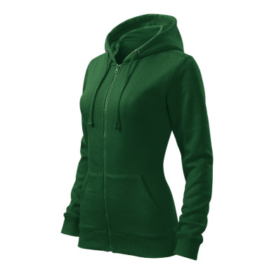 Sweatshirt femme Trendy Zipper 411 - vert bouteille