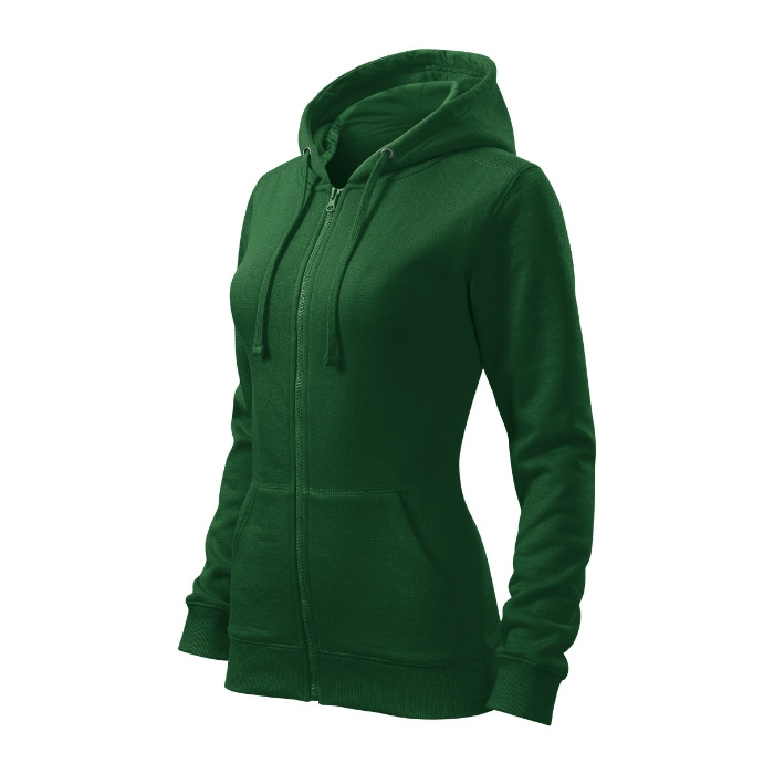 Sweatshirt femme Trendy Zipper 411 - vert bouteille