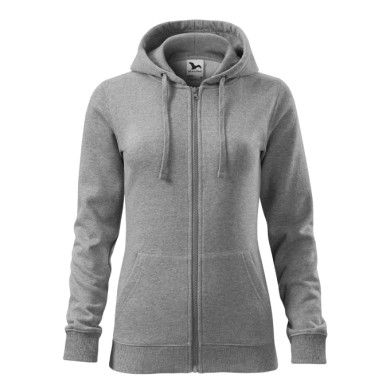 Sweatshirt femme Trendy Zipper 411 - gris chiné foncé
