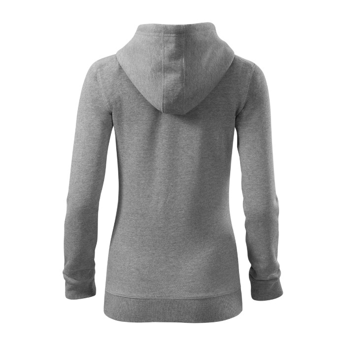 Sweatshirt femme Trendy Zipper 411 - gris chiné foncé