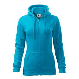 Sweatshirt femme Trendy Zipper 411 - turquoise