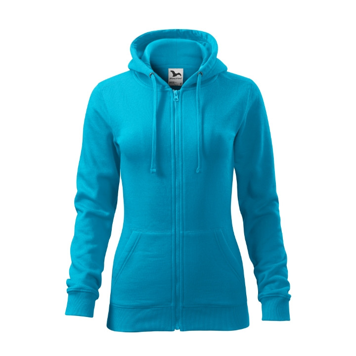 Sweatshirt femme Trendy Zipper 411 - turquoise