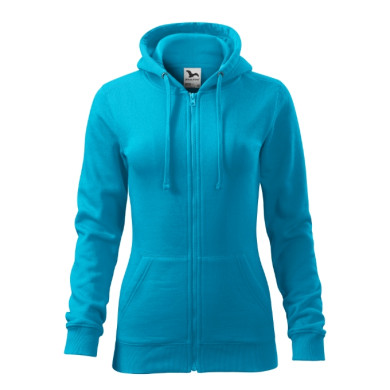 Sweatshirt femme Trendy Zipper 411 - turquoise