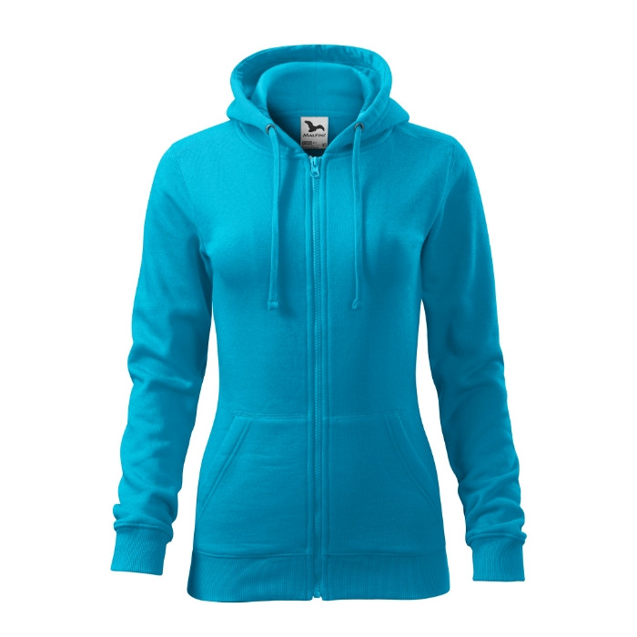 Sweatshirt femme Trendy Zipper 411 - turquoise