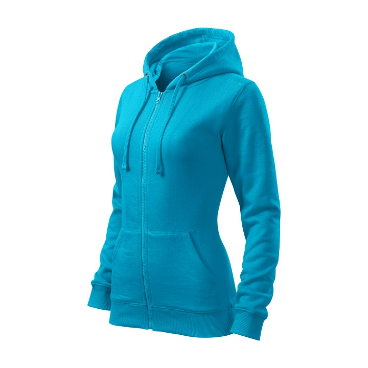 Sweatshirt femme Trendy Zipper 411 - turquoise