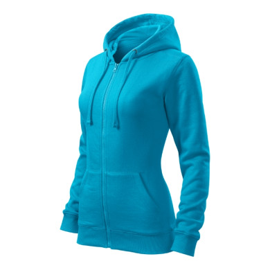 Sweatshirt femme Trendy Zipper 411 - turquoise