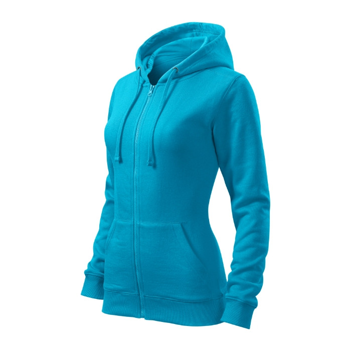 Sweatshirt femme Trendy Zipper 411 - turquoise