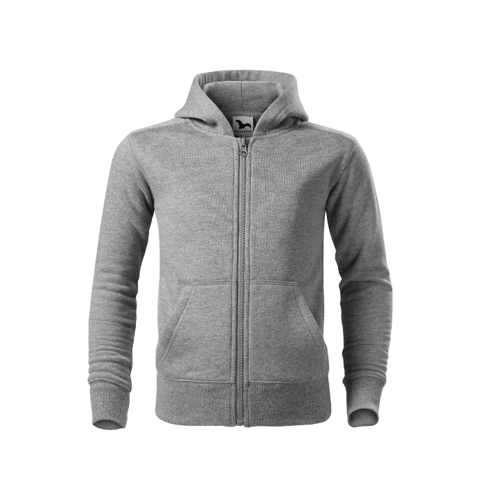 Sweatshirt enfant Trendy Zipper 412 - gris chiné foncé
