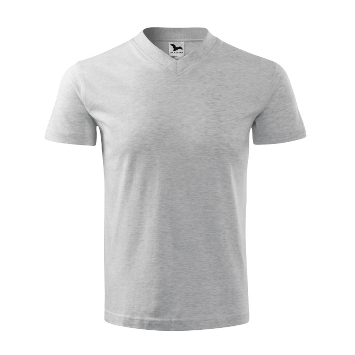 Tee-shirt unisex V-neck 102 - gris chiné clair