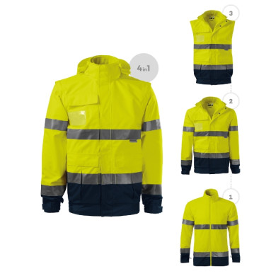 Blouson unisex HV Guard 4 in 1 5V2 - jaune fluorescent