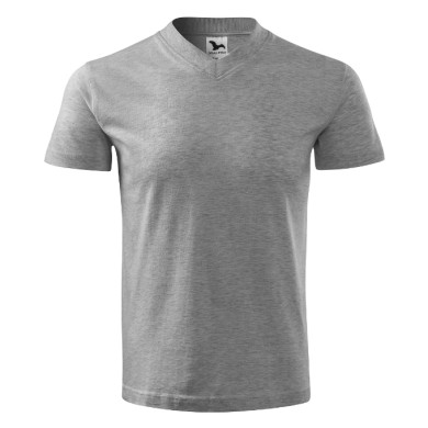 Tee-shirt unisex V-neck 102 - gris chiné foncé