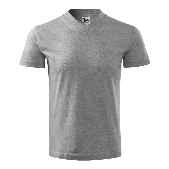 Tee-shirt unisex V-neck 102 - gris chiné foncé