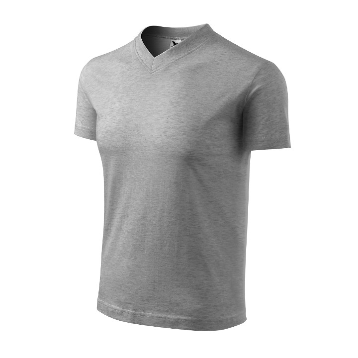 Tee-shirt unisex V-neck 102 - gris chiné foncé
