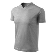 Tee-shirt unisex V-neck 102 - gris chiné foncé
