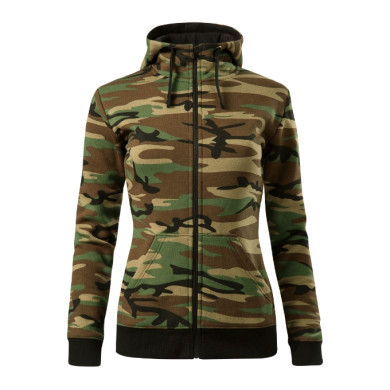 Sweatshirt femme Camo Zipper C20 - camouflage brown
