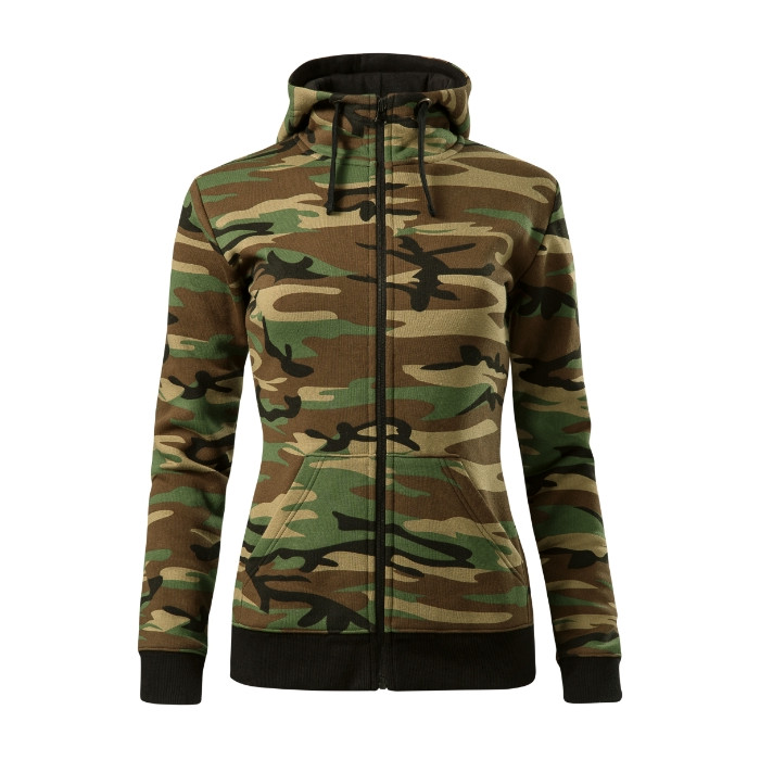 Sweatshirt femme Camo Zipper C20 - camouflage brown