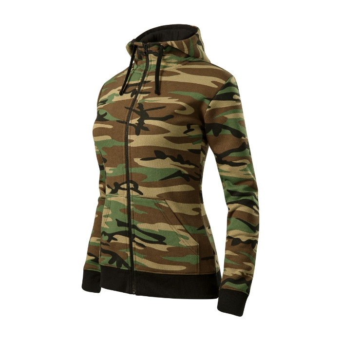 Sweatshirt femme Camo Zipper C20 - camouflage brown