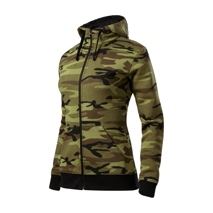 Sweatshirt femme Camo Zipper C20 - camouflage green