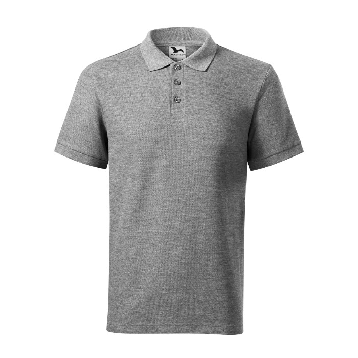 Polo homme Cotton Heavy 215 - gris chiné foncé