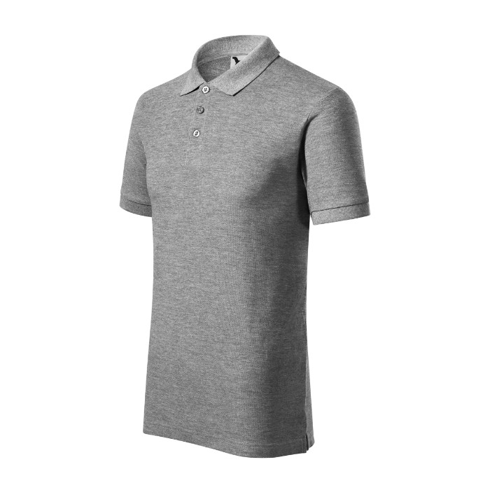 Polo homme Cotton Heavy 215 - gris chiné foncé