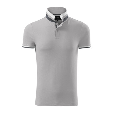 Polo homme Collar Up 256 - gris argenté